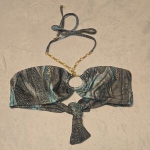 NWT Bellissima halter bikini top with O-ring and Gree Medallion